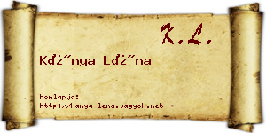 Kánya Léna névjegykártya