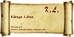 Kánya Léna névjegykártya